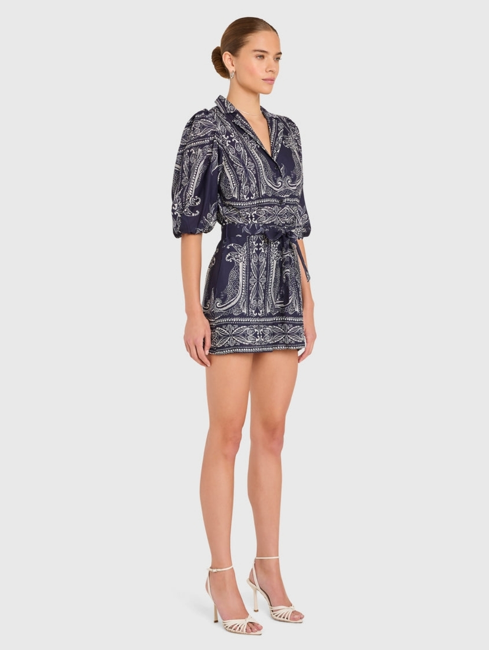 NWT Amanda Uprichard Lucia Short Sleeve Navy & White Romper - Sz Med - Picture 8 of 13